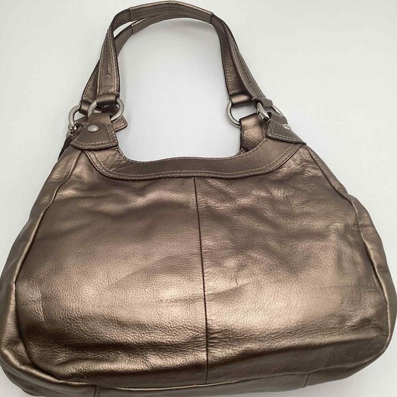 Coach Soho Lynn Metallic Bronze Leather Buckle Shoulder Bag - Picture 6 of 12